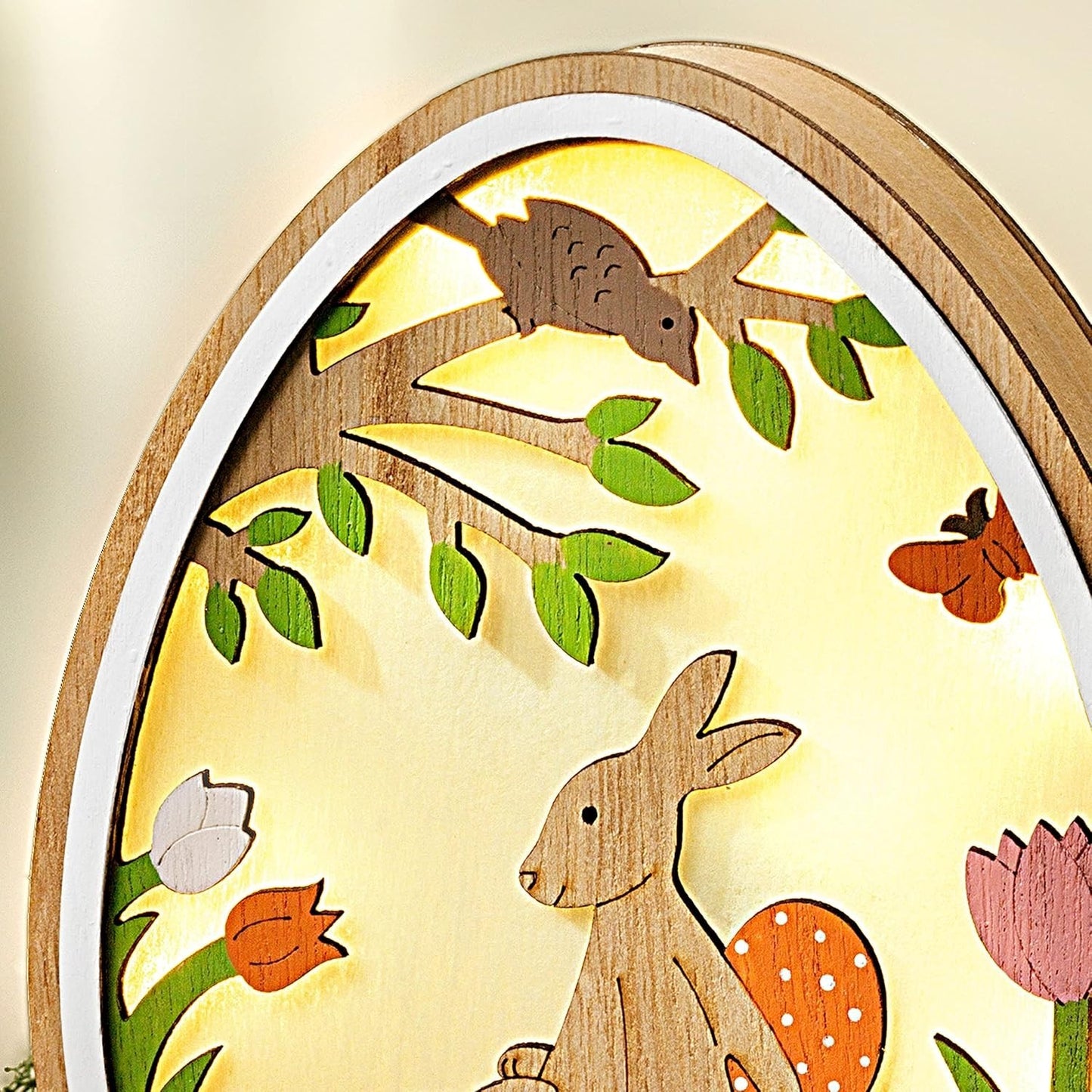 LED-Ostereier aus Holz, 3er-Set