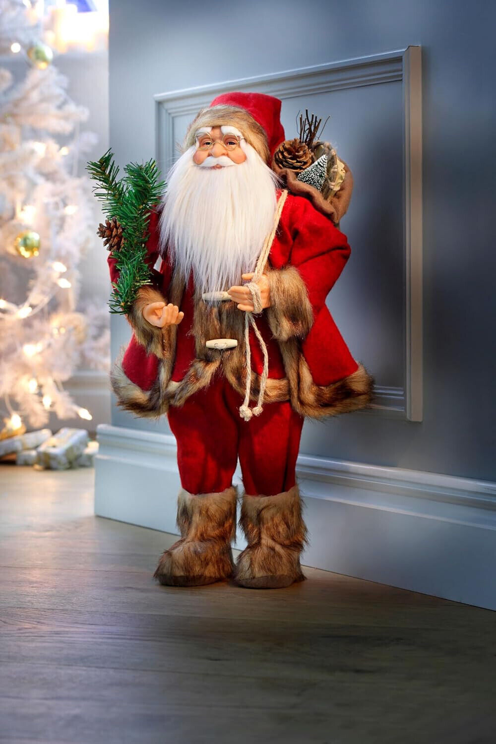 Deko-Weihnachtsmann Gustav mit Geschenkesack Advent Deko Weihnachten Dekoration