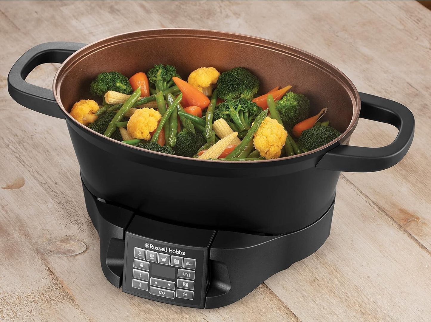 Russell Hobbs Good to Go Multi-Cooker Multikocher mit abnehmbarem Bedienfeld