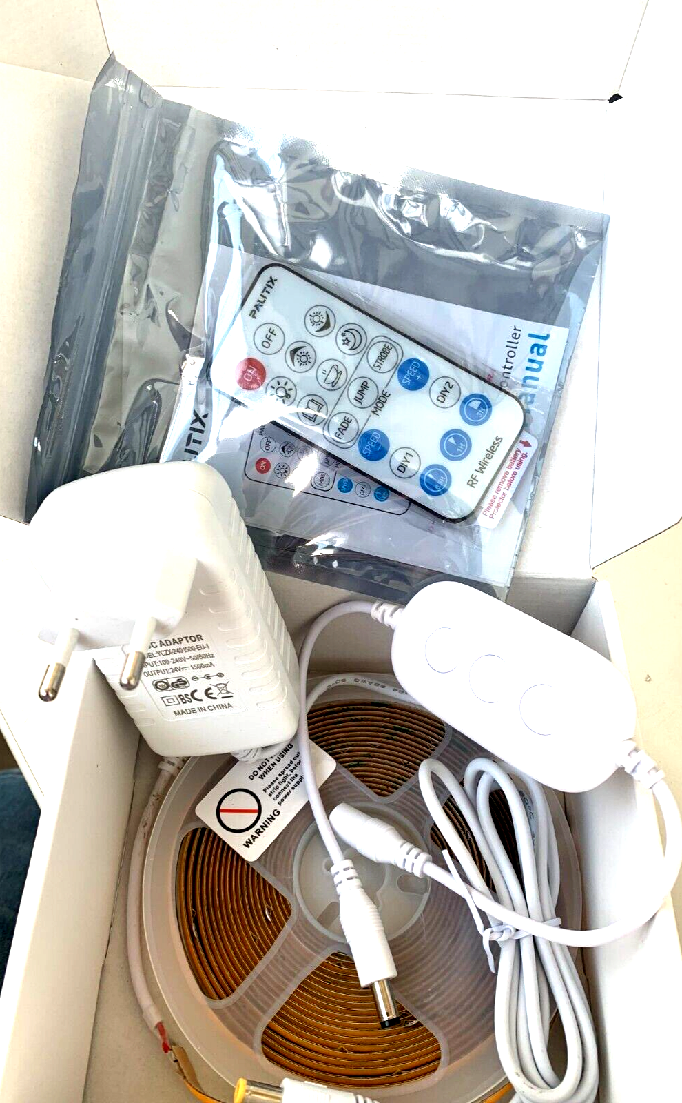 PAUTIX COB LED Streifen 2700K Warmweiss 5M,Dimmbar 24V 2400LEDs Weiß LED Streife
