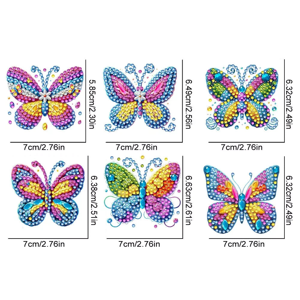 Diamond Painting Butterfly Schlüsselanhänger 6er-set