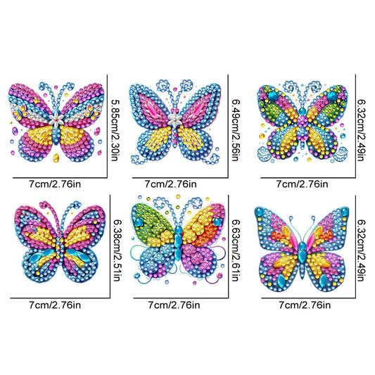 Diamond Painting Butterfly Schlüsselanhänger 6er-set