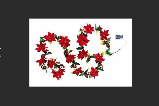 LED-Lichterkette Weihnachtsstern rot, 240 cm