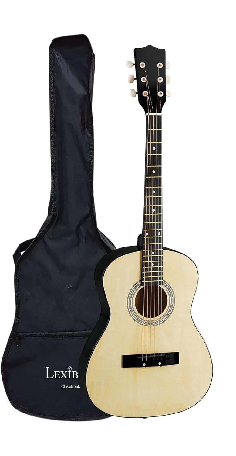 Lexibook, Akustikgitarre aus Holz, 36'' lang, inklusive Lernanleitung, 6 Nylonsa