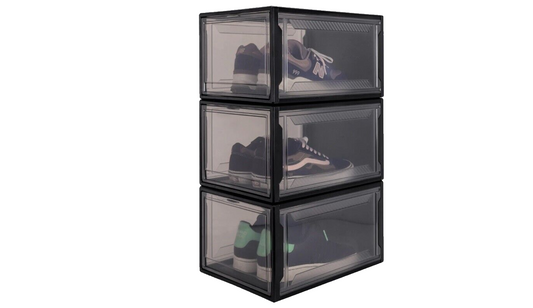 ELUCHANG Schuhboxen Stapelbar Transparent - 3er Pack Schuhkarton Schnelle Montag