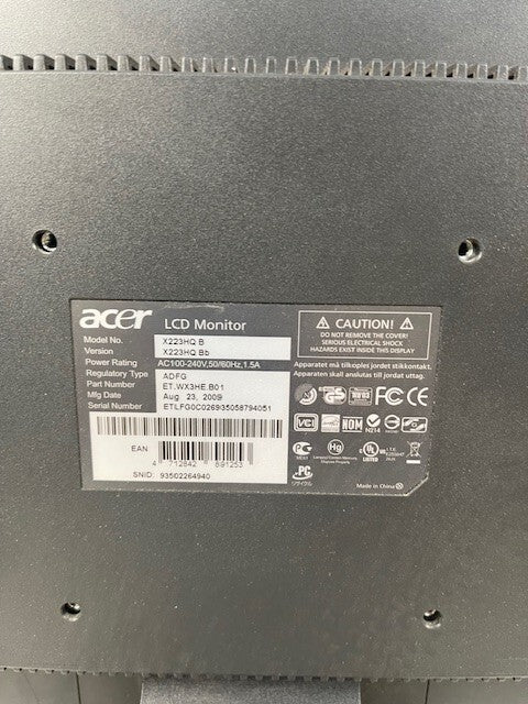 Acer LCD Monitor X223HQ B