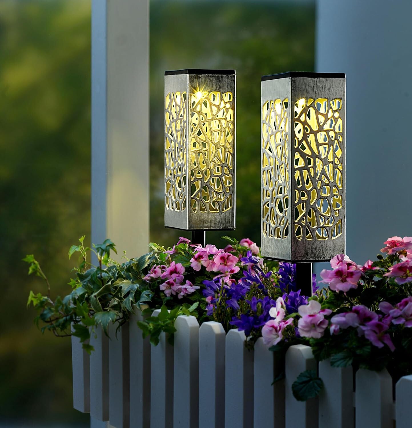 Solarleuchten Argento 6er-Set LED Solar Gartenstecker Garten Beleuchtung Deko