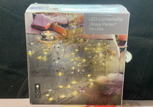 LED-Lichterkette "Rosa Perlen", 100 LEDs