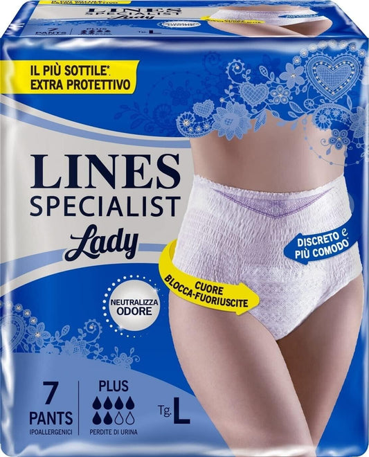 Lines Specialist Pants Plus Damenbinden für Urina, Größe L, Packung mit 7 Stück