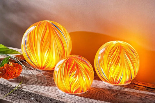 LED-Leuchten "Murano", 3er-Set Glas Deko LED Licht Dekoration Stimmungsleuchten