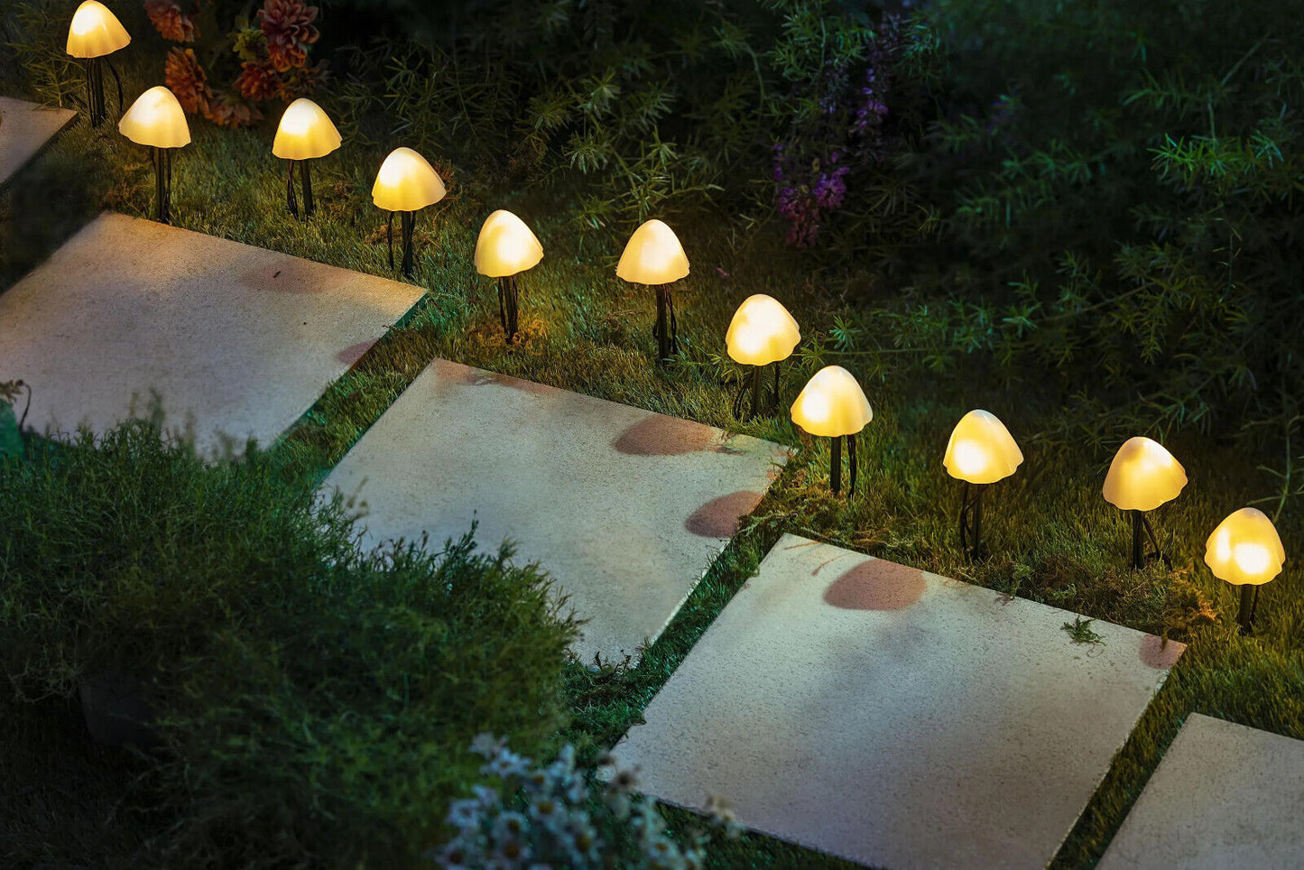 Solar-Stecker "Pilze" 20er-Set Solar Gartenddeko LED Gartenstecker Solar Deko