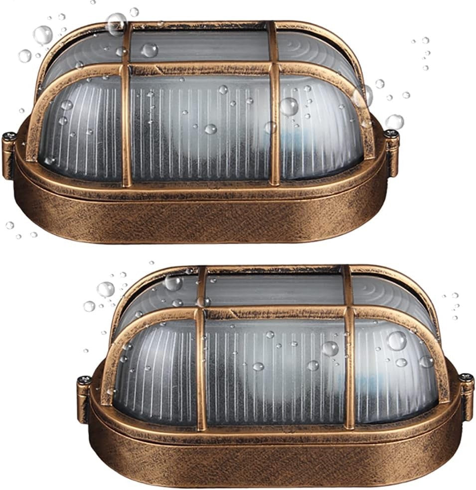 2 Stück Hublot Ovale Wandleuchte/Deckenlampe Wasserdicht Kellerlampe Maritim Bul