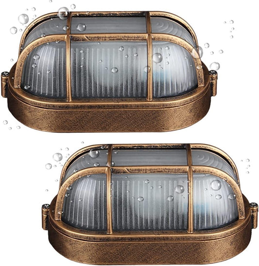 2 Stück Hublot Ovale Wandleuchte/Deckenlampe Wasserdicht Kellerlampe Maritim Bul