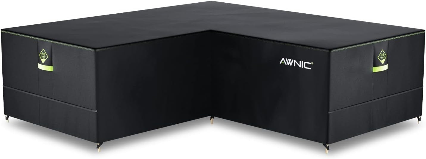 Awnic Abdeckung für Lounge Sofa L-Form Outdoor Rattansofa Abdeckung Schutzhülle