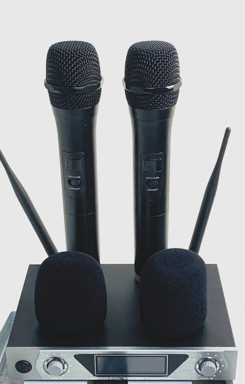 Wireless Funkmikrofon UHF Professionelles dynamisches drahtloses Dual Mikrofon,