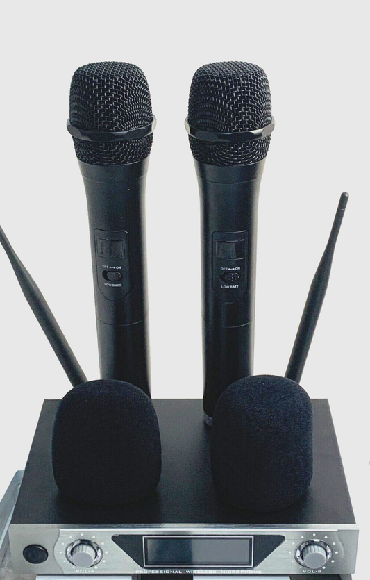  Wireless Funkmikrofon UHF Professionelles dynamisches drahtloses Dual Mikrofon,