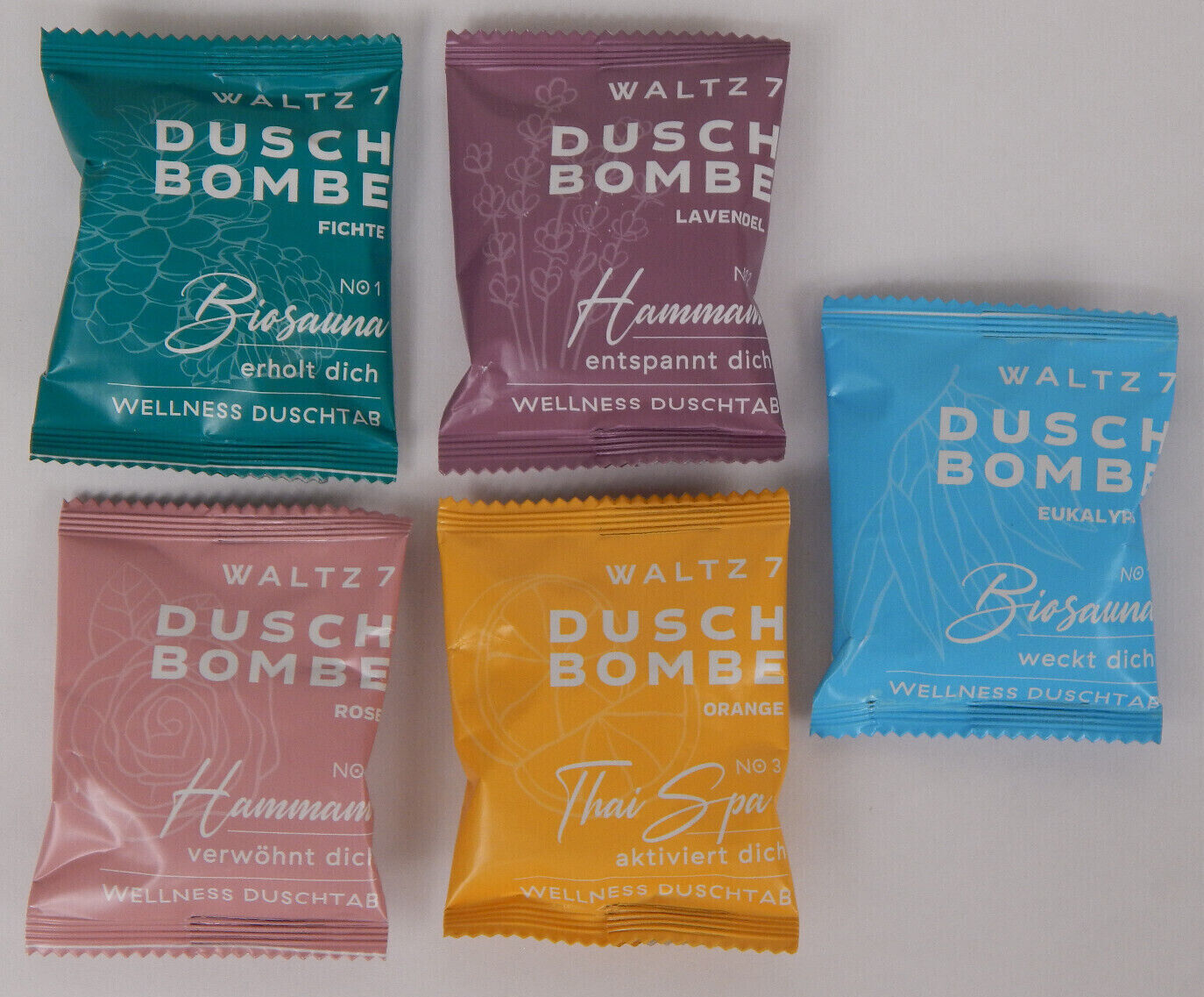 Duschbomben, 5 tlg.-Set Das Badevergnügen für die Dusche