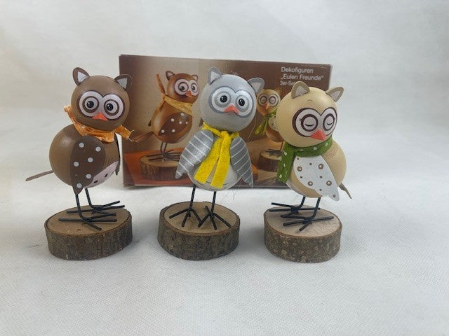 Dekofiguren "Eulen Freunde" 3er-Set