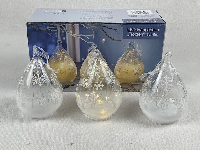 LED-Hängedeko "Tropfen", 3er-Set