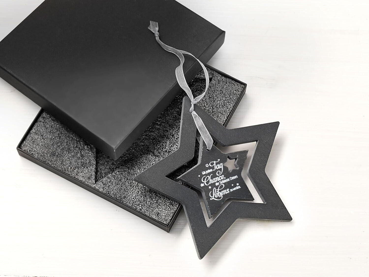 Geschenkset Gute Wünsche aus Schiefer, 3er-Set Deko Geschenk