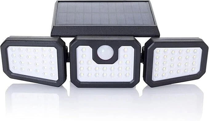 Solar-Strahler mit Bewegungssensor zwei verstellbare LED-Lampen Flutlicht Licht