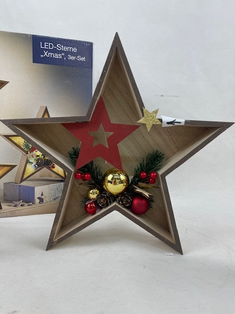 LED-Sterne "Xmas", 3er-Set Rot