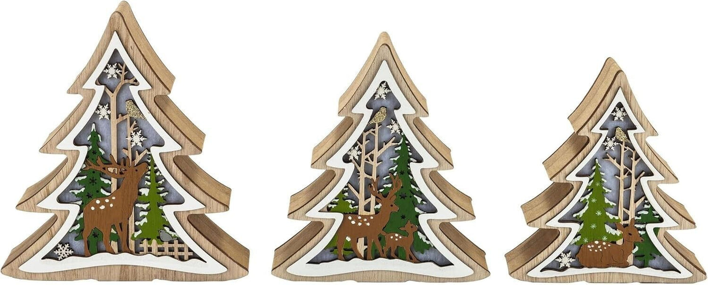 LED-Tannen "Winterwelt" 3er-set