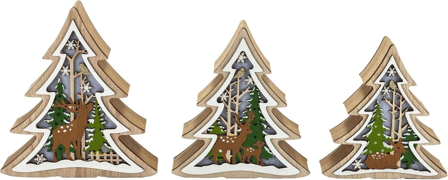 LED-Tannen "Winterwelt" 3er-set