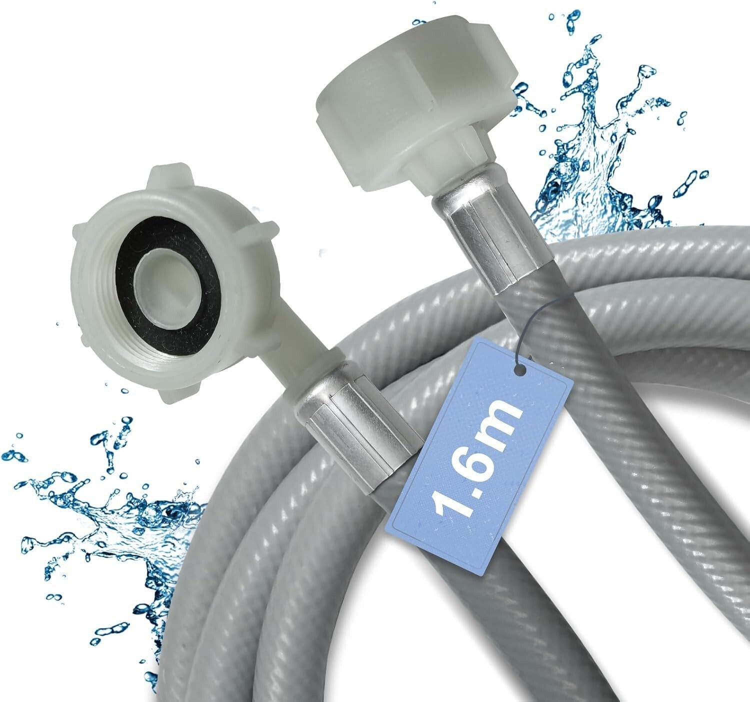 1,6 m Wasseranschluss-Schlauch 3/4 Zoll gerade/Winkel 90 Grad für W