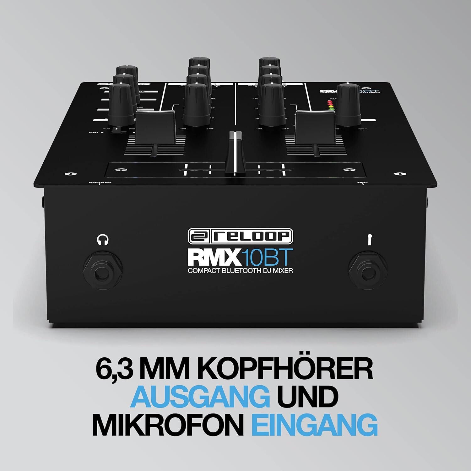 Reloop RMX-10 BT 2-Kanal Bluetooth DJ-Mixer mit eingebauter Bluetooth Schwarz