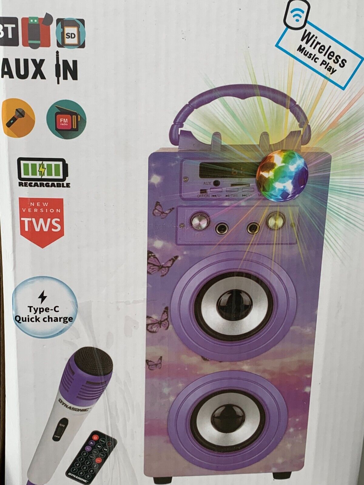 Dynasonic 025-19 Tragbares Karaoke-System - Mehrfarbig