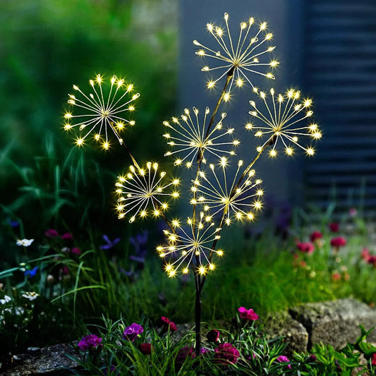 LED-Gartenstecker "Feuerwerk" 140 LEDs für Garten LED Deko Dekoration in Schwarz
