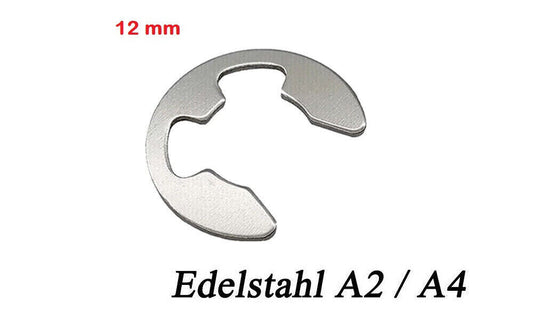 12 mm E-CLIP Außen Sicherungsring Sprengring für Welle DIN 6799 Edelstahl M12
