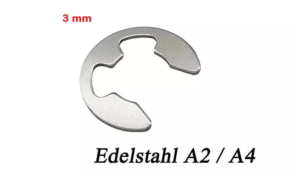 E-CLIP Außen Sicherungsring Sprengring für Welle DIN 6799 Edelstahl 1,5mm - 15mm