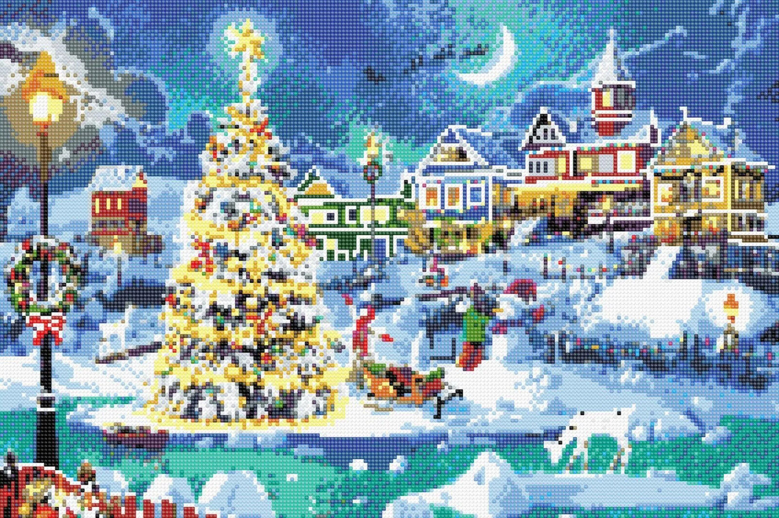 LED-Diamond Painting "Christmas" 60x40 cm Deko Basteln Wanddeko Wohnungsdeko
