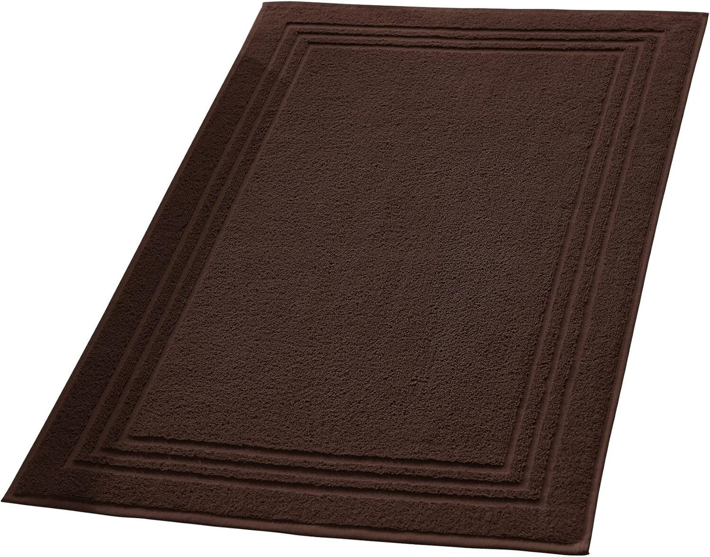 Badematte, Duschmatte, 100% Baumwolle, Braun, 50 x 80 cm, Sehr weich, schnelltro