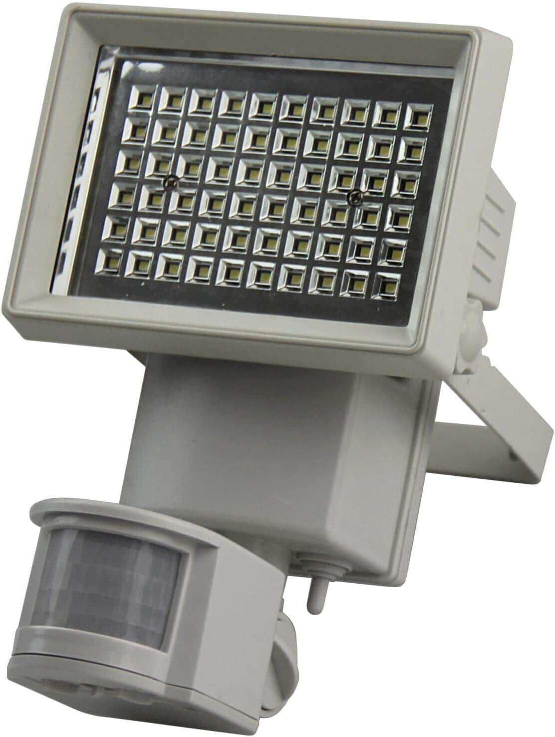 Solar-Wandleuchte 750 Lumen Solar Flutlicht mit Bewegungsmelder 60 LEDs in Grau