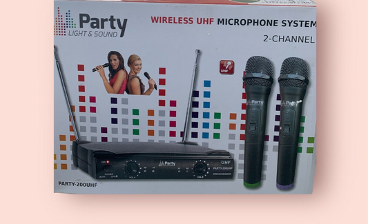 Party Light & Sound PARTY-200UHF 2-Kanal Funkmikrofonsystem 2Handsender