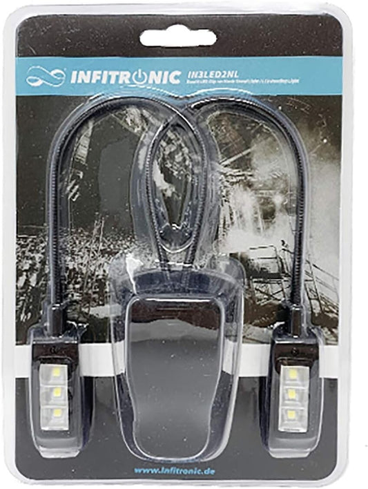 Infitronic IN3LED2NL - 6 LEDs Notenpultleuchte/Leselampe/Notenpultlampe/Klemmleu