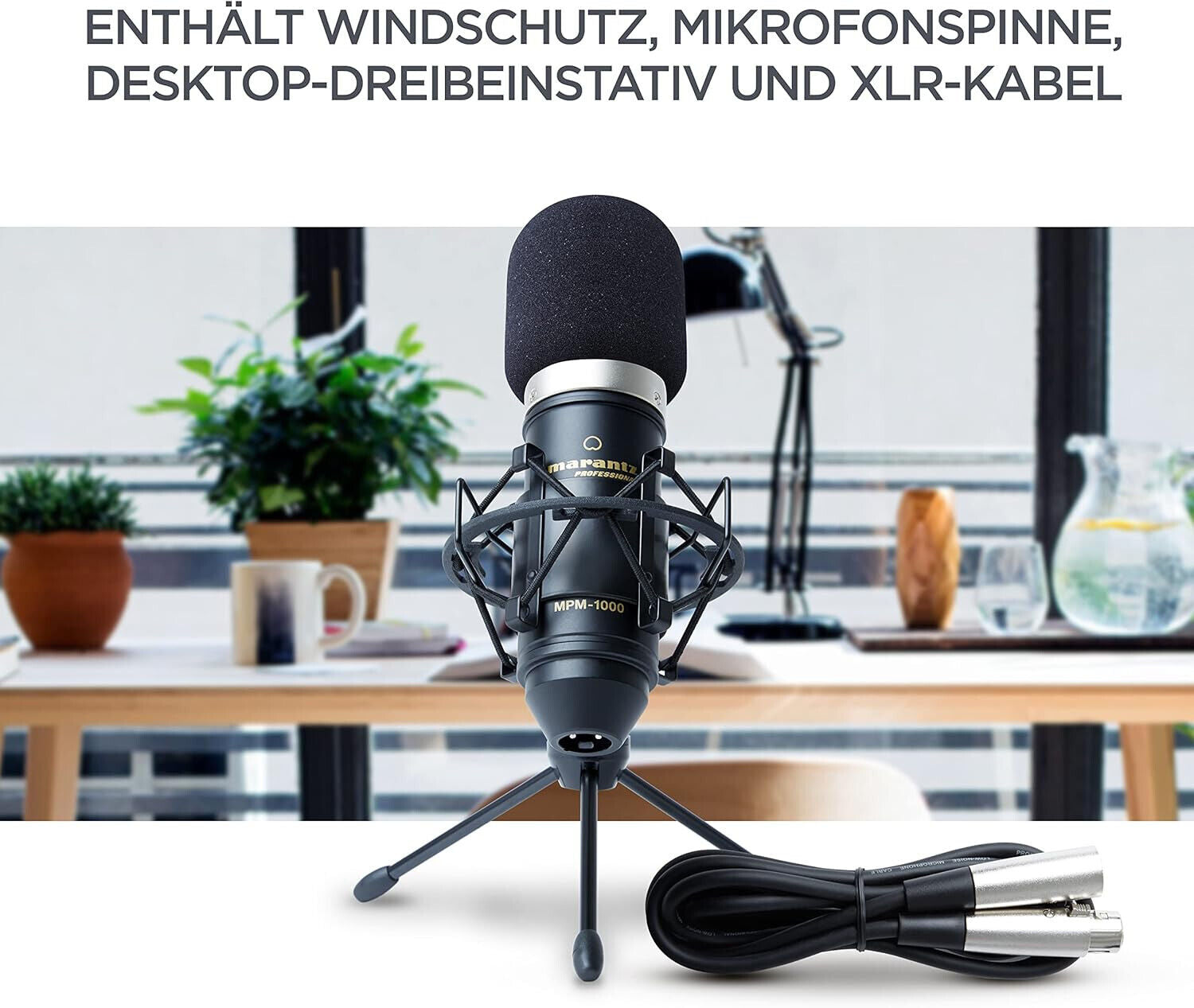 Marantz Professional MPM-1000 -  Kondensatormikrofon mit Pop Schutz Filter