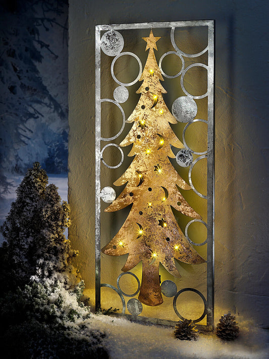LED-Gartenstecker "Tanne" LED Advent Metall Garten Deko Dekoration Weihnachten