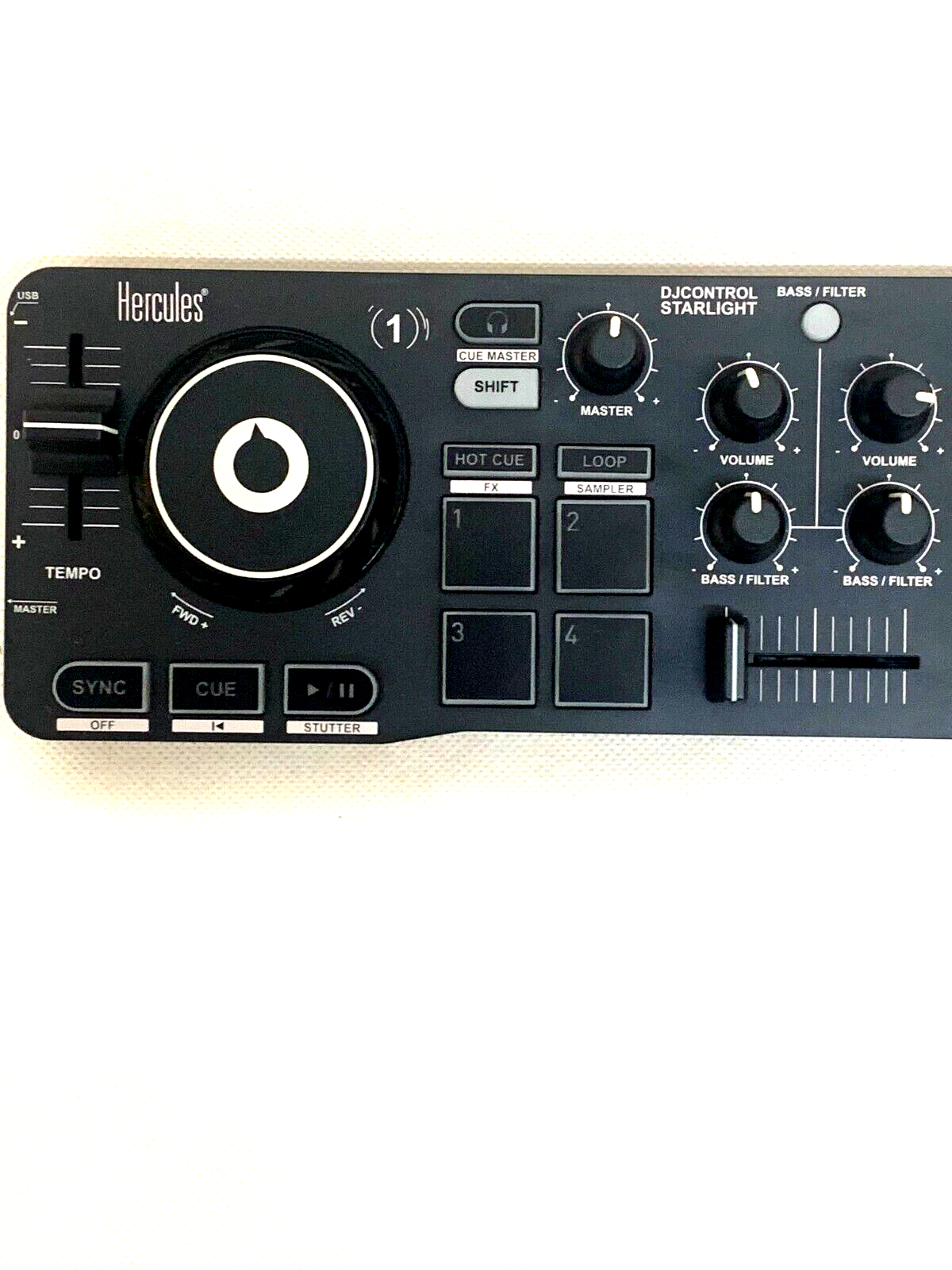 Hercules DJControl Starlight – Portable USB DJ Controller - 2 Decks mit 8 Pads