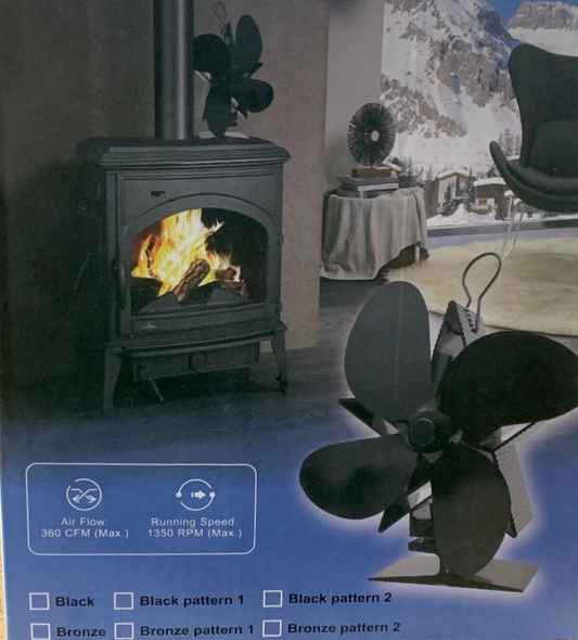 4-Blatt-Kaminventilatorflügel aus Aluminiumlegierung, wärmebetriebener Holzofen-