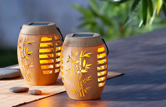 solar tischleuchte bamboo garden