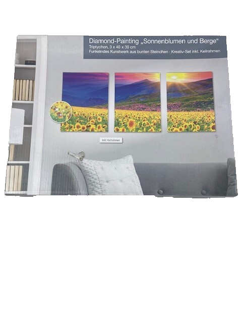 Diamond Painting "Sonnenblumen und berge"