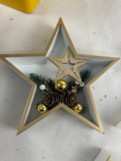 LED-Sterne "XMAS" weiss, 3er-Set (B-Ware)