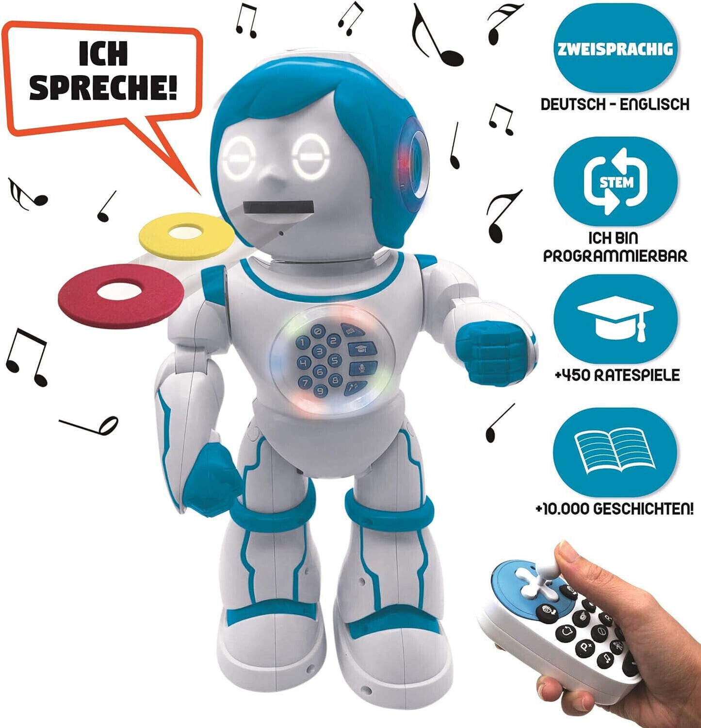 Lexibook ROB90DE Powerman Kid - Pädagogischer und zweisprachiger deutsch Roboter