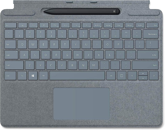 Microsoft Surface Pro X Signature Keyboard Eisblau im Bundle mit Slim Pen Schwar
