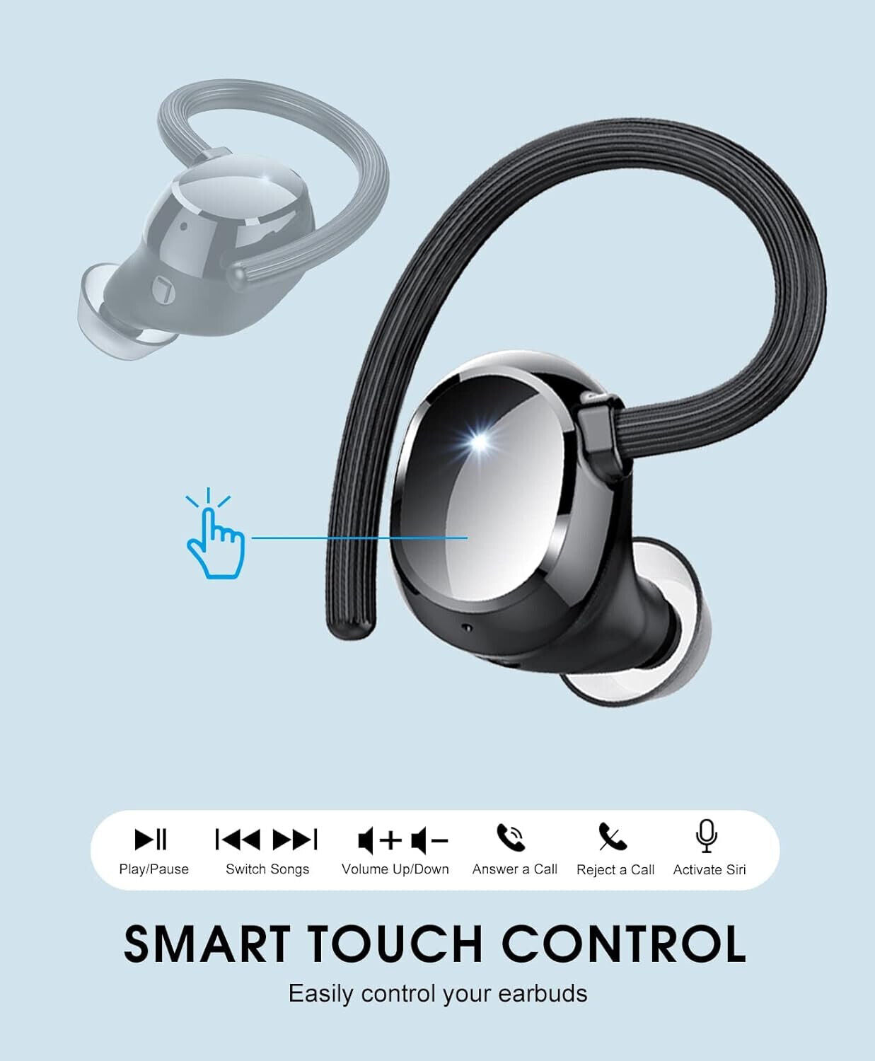 Bluetooth Kopfhörer Sport, Kopfhörer Kabellos Bluetooth 5.3 mit HD Mic, 120 Std.