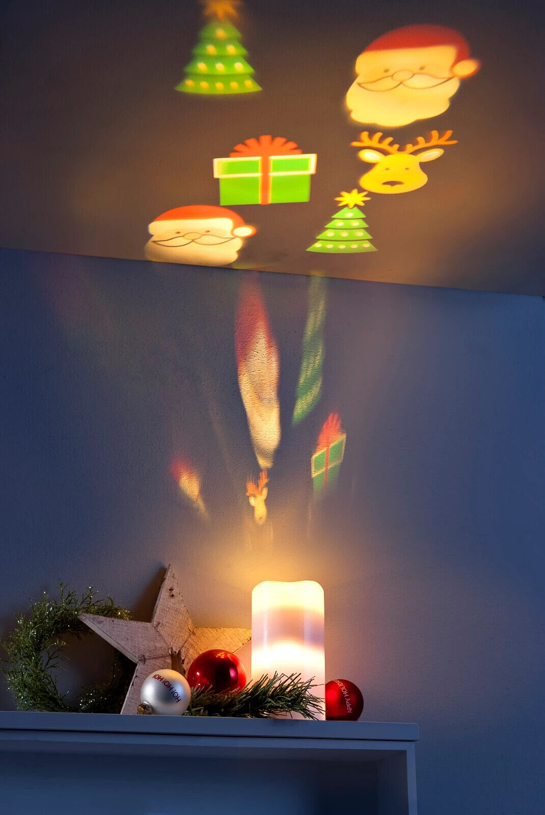 LED-Projektorkerze "Seasons", 10-tlg. LED Deko Kerze Wohnungsdeko Stimmungslicht